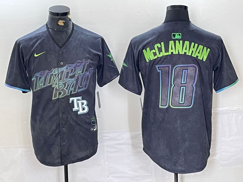 Men Tampa Bay Rays #18 McClanahan Nike MLB Limited City Connect Black 2024 Jersey style 1->->MLB Jersey
